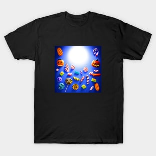 halloween candy under light moon T-Shirt